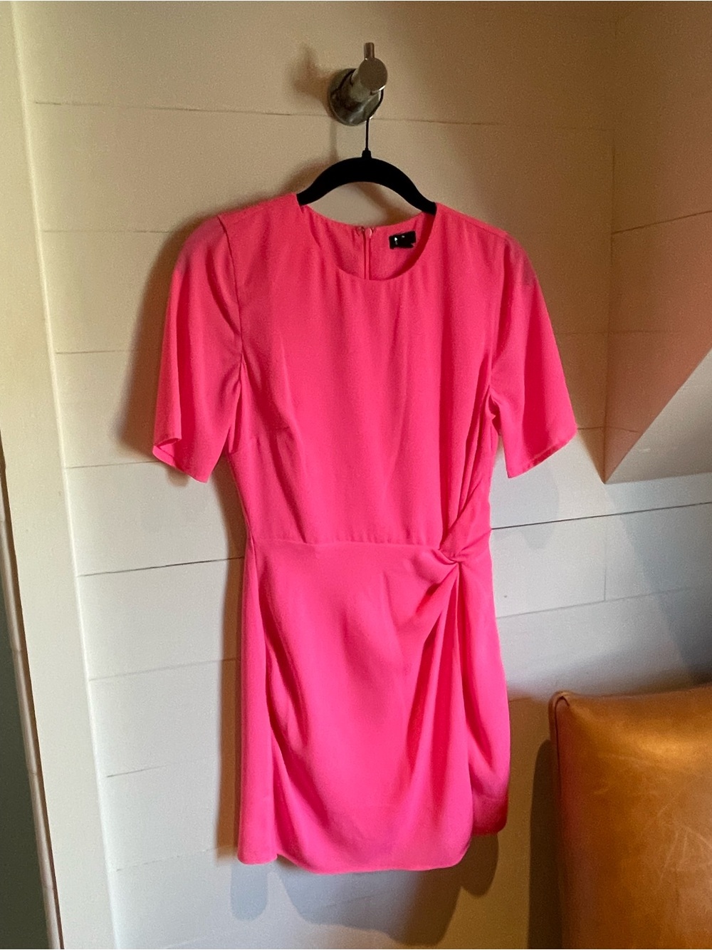 NBD Hot Pink Short Sleeve Mini Sheath Dress